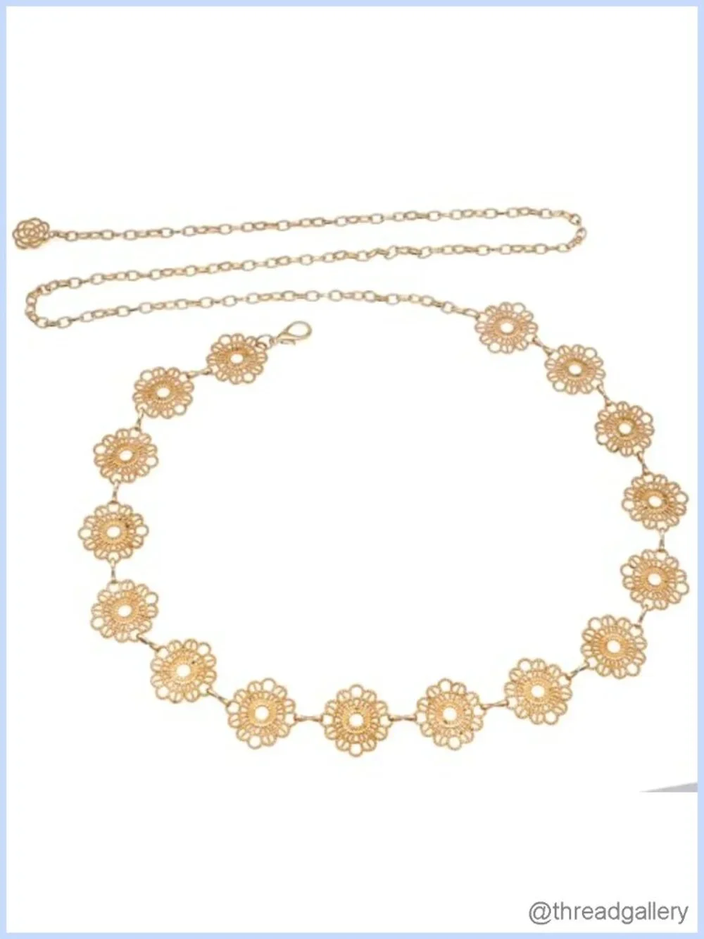 Metal Waist Chain Belt Small Flower Adjustable Women